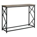 Daphnes Dinnette 44 in. Hall Console Accent Table, Taupe - Black Metal Finish DA3072156